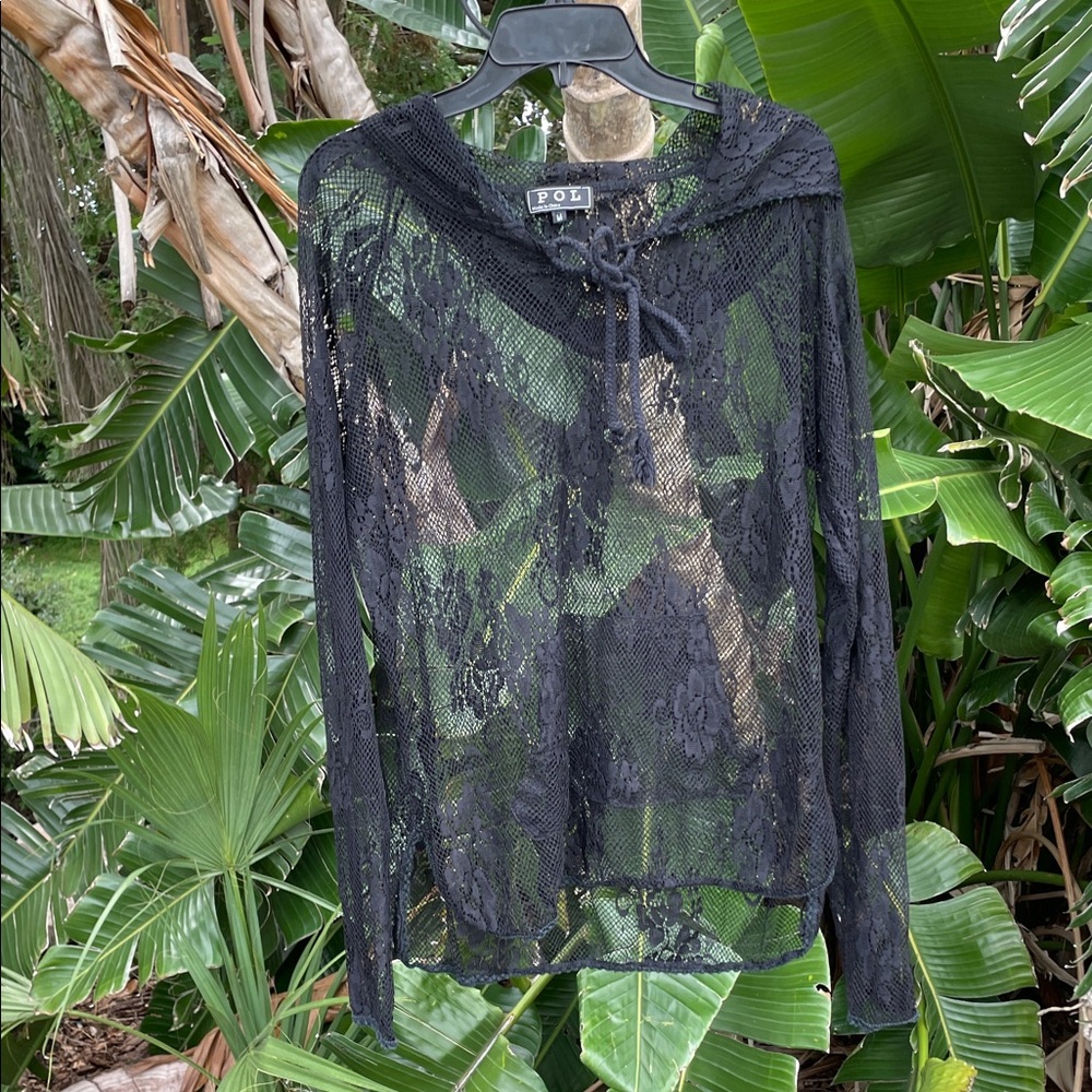 POL lace oversized hoodie
